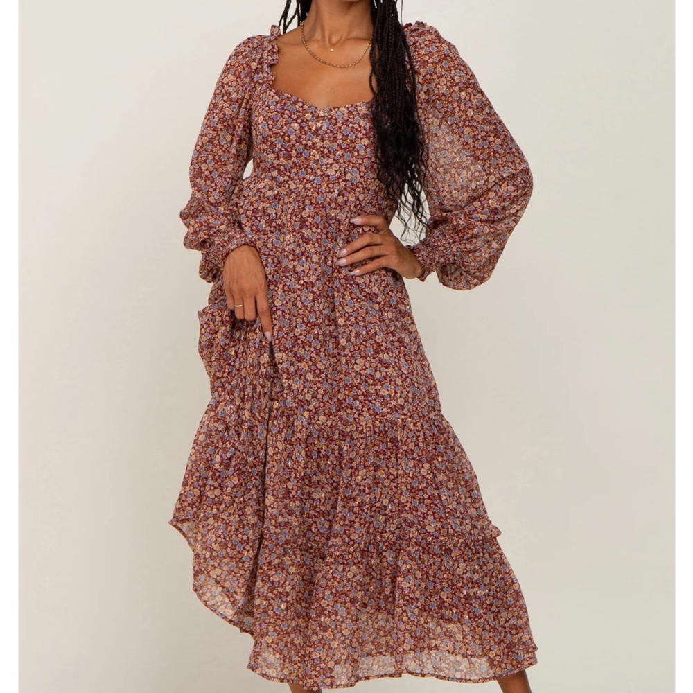 Pink blush maternity midi dress